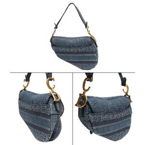 Dior Christian  Saddle Shoulder Bag Denim Oblique